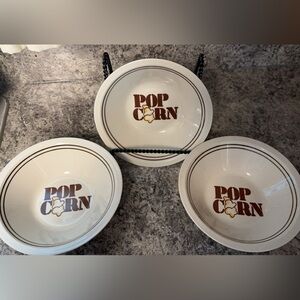 Lot of 3 Mount Clemens Pottery Popcorn Bowls 7-1/4” China